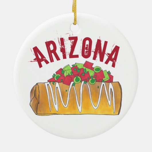 State Pride Arizona AZ Tex Mex Chimichanga Keramisch Ornament (Achterkant)