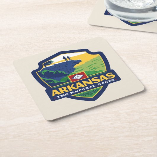 State Pride | Arkansas Kartonnen Onderzetters (Schuin)