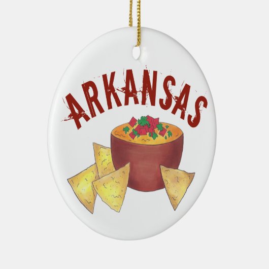 State Pride Arkansas Style Cheese Queso Dip Nachos Keramisch Ornament (Rechts)