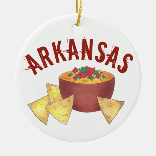 State Pride Arkansas Style Cheese Queso Dip Nachos Keramisch Ornament (Voorkant)