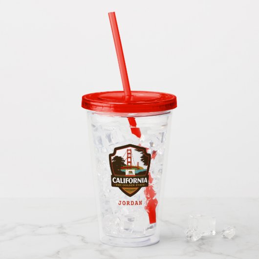 State Pride | Californië Acryl Drinkbeker (Voorkant ijs)