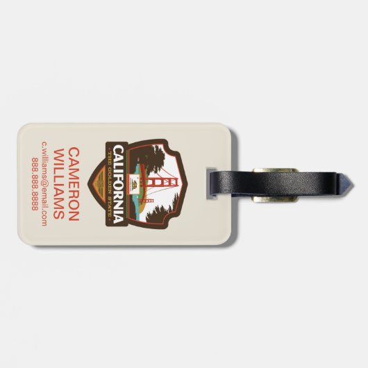 State Pride | Californië Bagagelabel (Achterkant horizontaal)