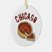 State Pride CHICAGO Illinois Deep Dish Pizza Keramisch Ornament (Rechts)
