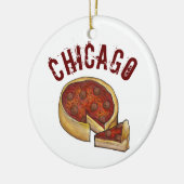 State Pride CHICAGO Illinois Deep Dish Pizza Keramisch Ornament (Links)