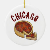 State Pride CHICAGO Illinois Deep Dish Pizza Keramisch Ornament (Achterkant)