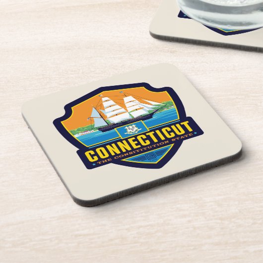 State Pride | Connecticut Bier Onderzetter (Linkerzijde)