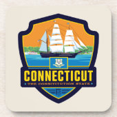 State Pride | Connecticut Bier Onderzetter (Voorkant)