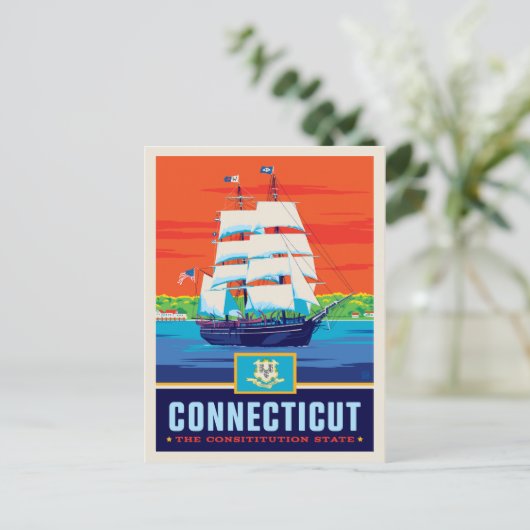 State Pride | Connecticut Briefkaart (Staand voorkant)