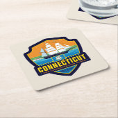 State Pride | Connecticut Kartonnen Onderzetters (Schuin)