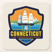 State Pride | Connecticut Kartonnen Onderzetters (Voorkant)