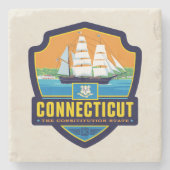 State Pride | Connecticut Stenen Onderzetter (Voorkant)