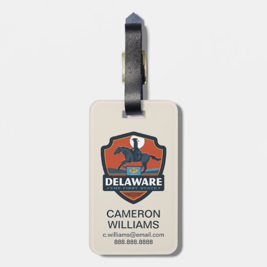 State Pride | Delaware Bagagelabel (Achterkant verticaal)