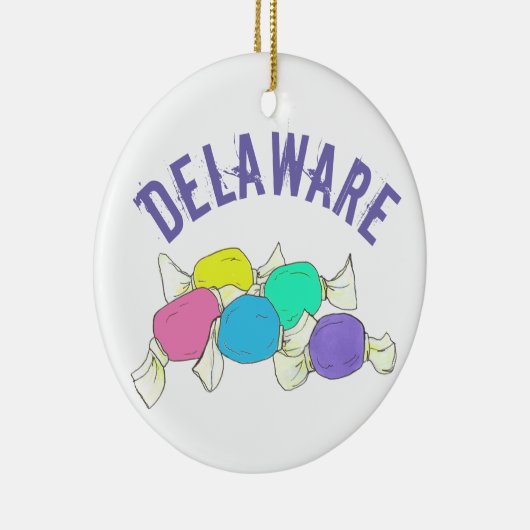 State Pride Delaware Beach Salt Water Taffy Keramisch Ornament (Rechts)