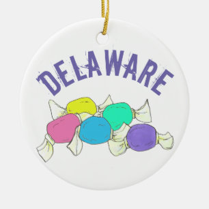 State Pride Delaware Beach Salt Water Taffy Keramisch Ornament