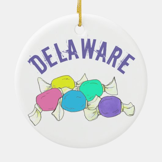 State Pride Delaware Beach Salt Water Taffy Keramisch Ornament (Achterkant)