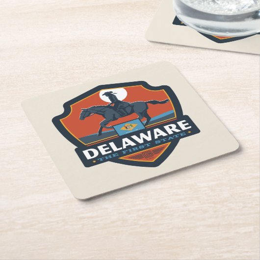 State Pride | Delaware Kartonnen Onderzetters (Schuin)