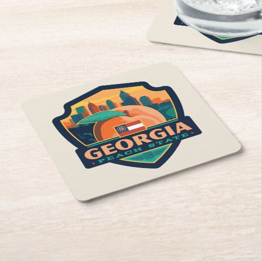State Pride | Georgië Kartonnen Onderzetters (Schuin)
