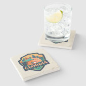 State Pride | Georgië Stenen Onderzetter (Zijkant)