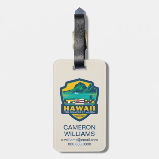 State Pride | Hawaii Bagagelabel (Achterkant verticaal)