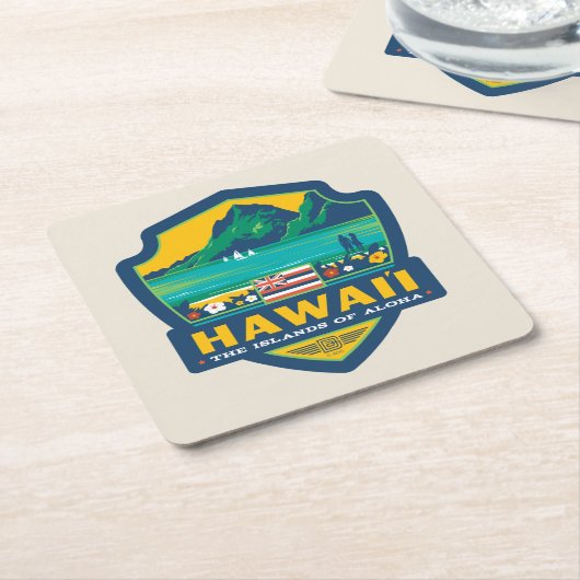 State Pride | Hawaii Kartonnen Onderzetters (Schuin)