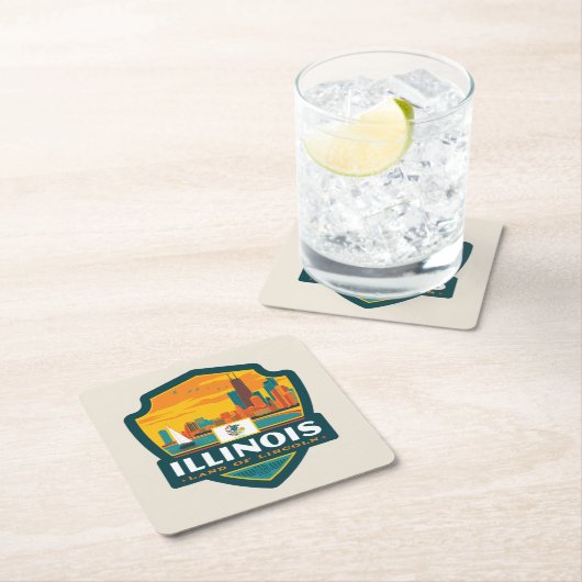State Pride | Illinois Kartonnen Onderzetters (Insitu)
