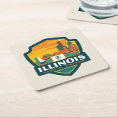 State Pride | Illinois Kartonnen Onderzetters (Schuin)