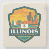State Pride | Illinois Stenen Onderzetter (Voorkant)
