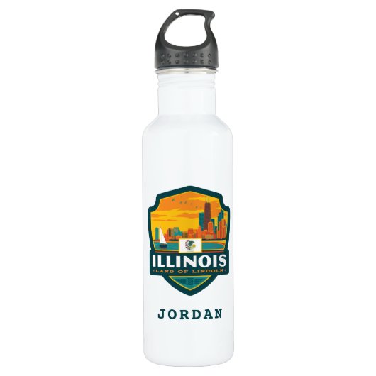 State Pride | Illinois Waterfles (Voorkant)