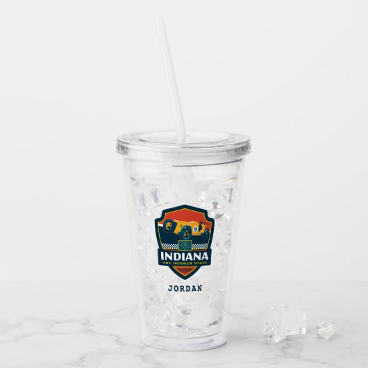 State Pride | Indiana Acryl Drinkbeker (Voorkant ijs)