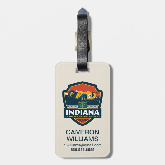 State Pride | Indiana Bagagelabel (Achterkant verticaal)