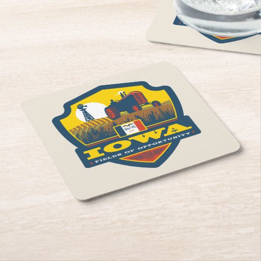 State Pride | Iowa Kartonnen Onderzetters (Schuin)