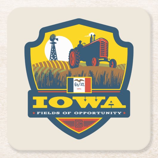 State Pride | Iowa Kartonnen Onderzetters (Voorkant)