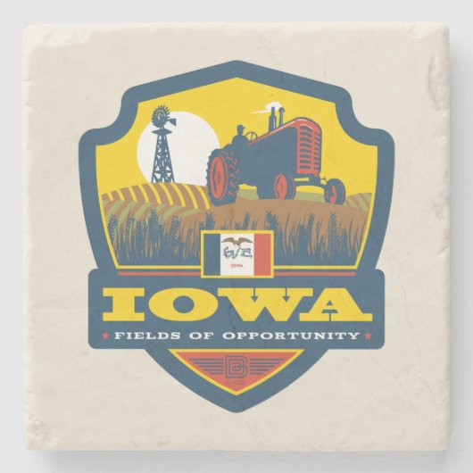 State Pride | Iowa Stenen Onderzetter (Voorkant)