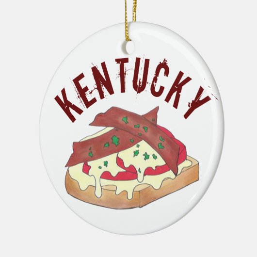 State Pride Kentucky Hot Brown Open Sandwich Keramisch Ornament (Links)