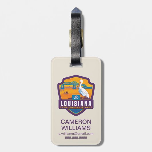 State Pride | Louisiana Bagagelabel (Achterkant verticaal)