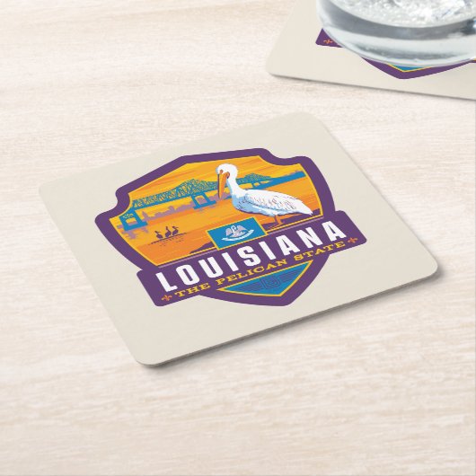 State Pride | Louisiana Kartonnen Onderzetters (Schuin)