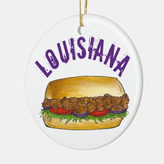State Pride Louisiana Shrimp Po'Boy Sandwich Keramisch Ornament (Links)