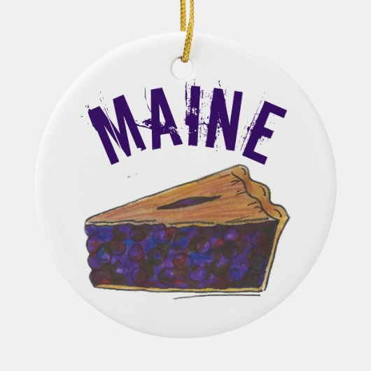 State Pride Maine Blueberry Pie Slice Keramisch Ornament (Voorkant)