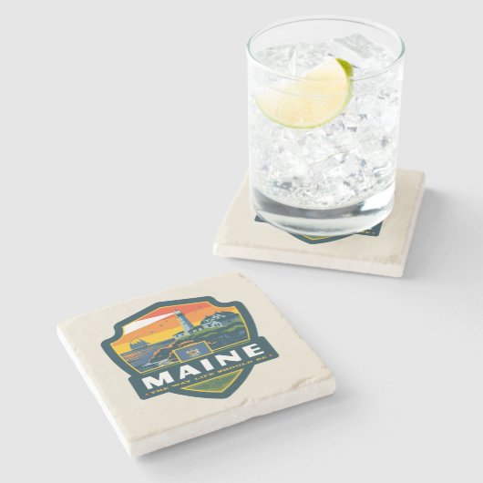 State Pride | Maine Stenen Onderzetter (Zijkant)