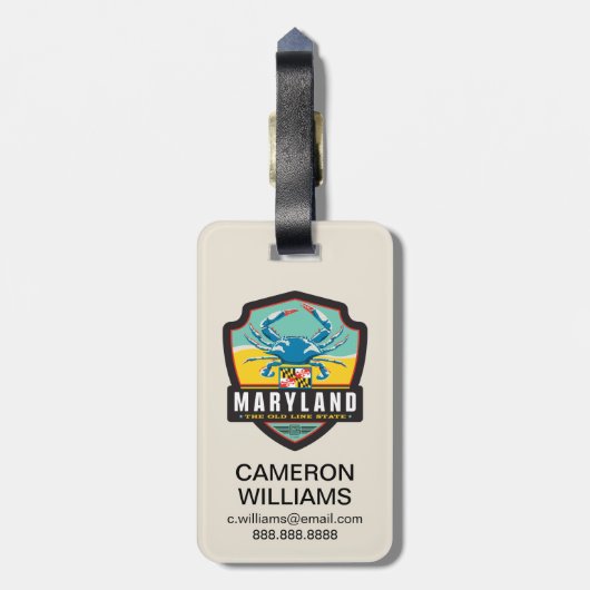 State Pride | Maryland Bagagelabel (Achterkant verticaal)