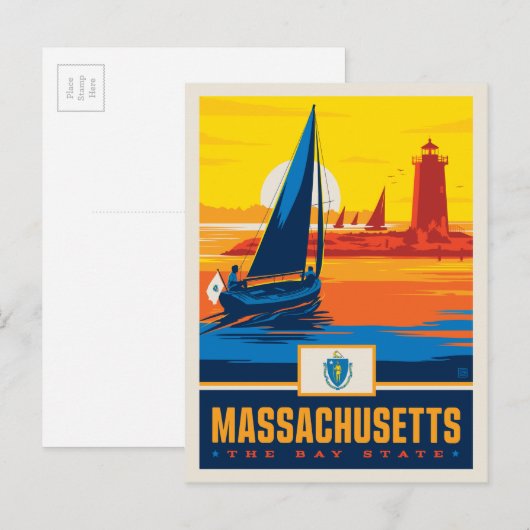 State Pride | Massachusetten Briefkaart (Voorkant / Achterkant)