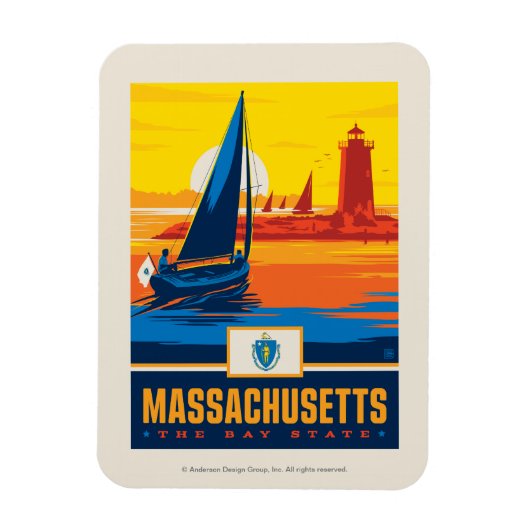 State Pride | Massachusetten Magneet (Verticaal)