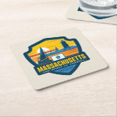 State Pride | Massachusetts Kartonnen Onderzetters (Schuin)