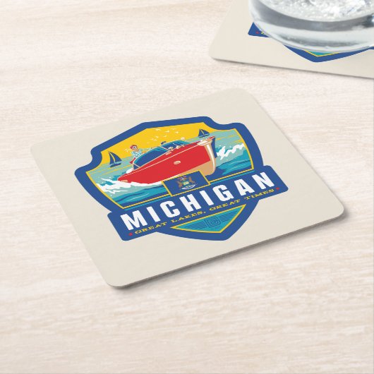 State Pride | Michigan Kartonnen Onderzetters (Schuin)