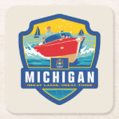 State Pride | Michigan Kartonnen Onderzetters (Voorkant)