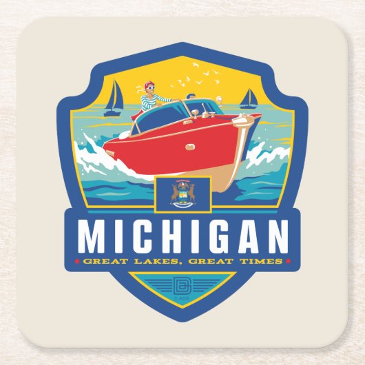 State Pride | Michigan Kartonnen Onderzetters (Voorkant)