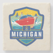 State Pride | Michigan Stenen Onderzetter (Voorkant)