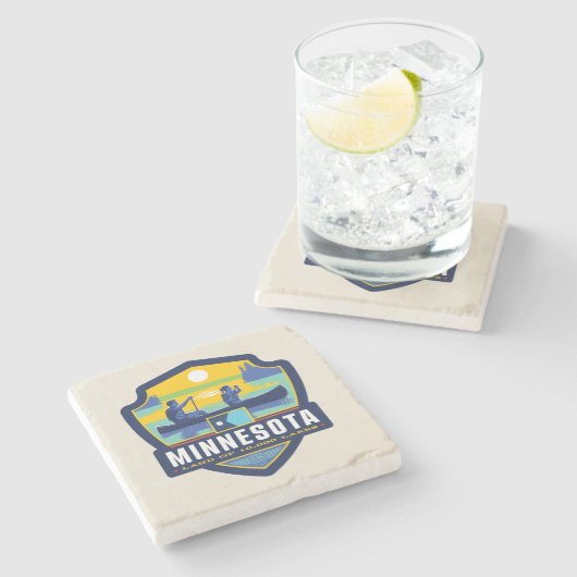 State Pride | Minnesota Stenen Onderzetter (Zijkant)