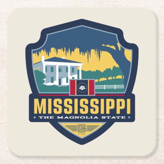 State Pride | Mississippi Kartonnen Onderzetters (Voorkant)