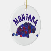 State Pride Montana Huckleberries Blue Huckleberry Keramisch Ornament (Rechts)